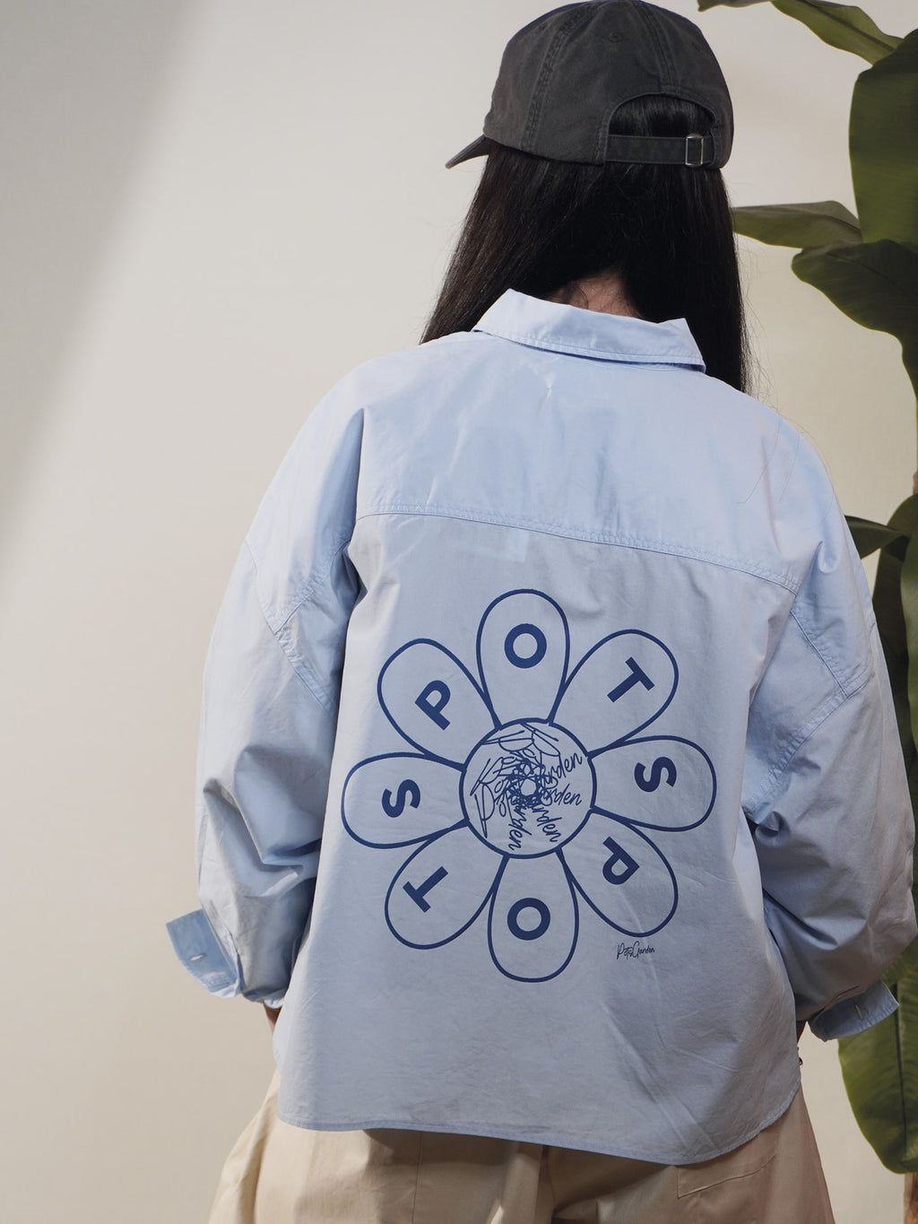BLUE BLOOM CROP SHIRT