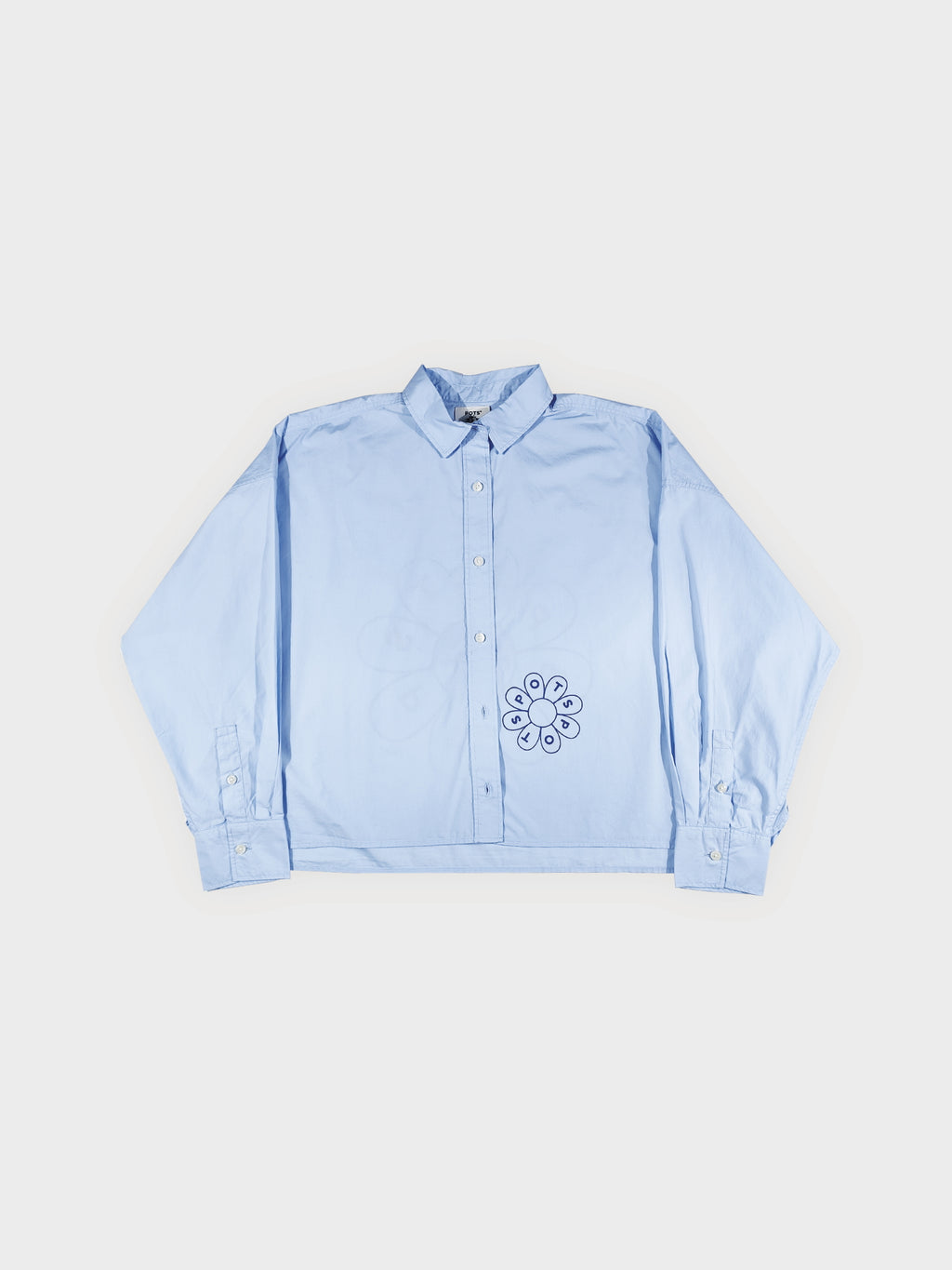 BLUE BLOOM CROP SHIRT