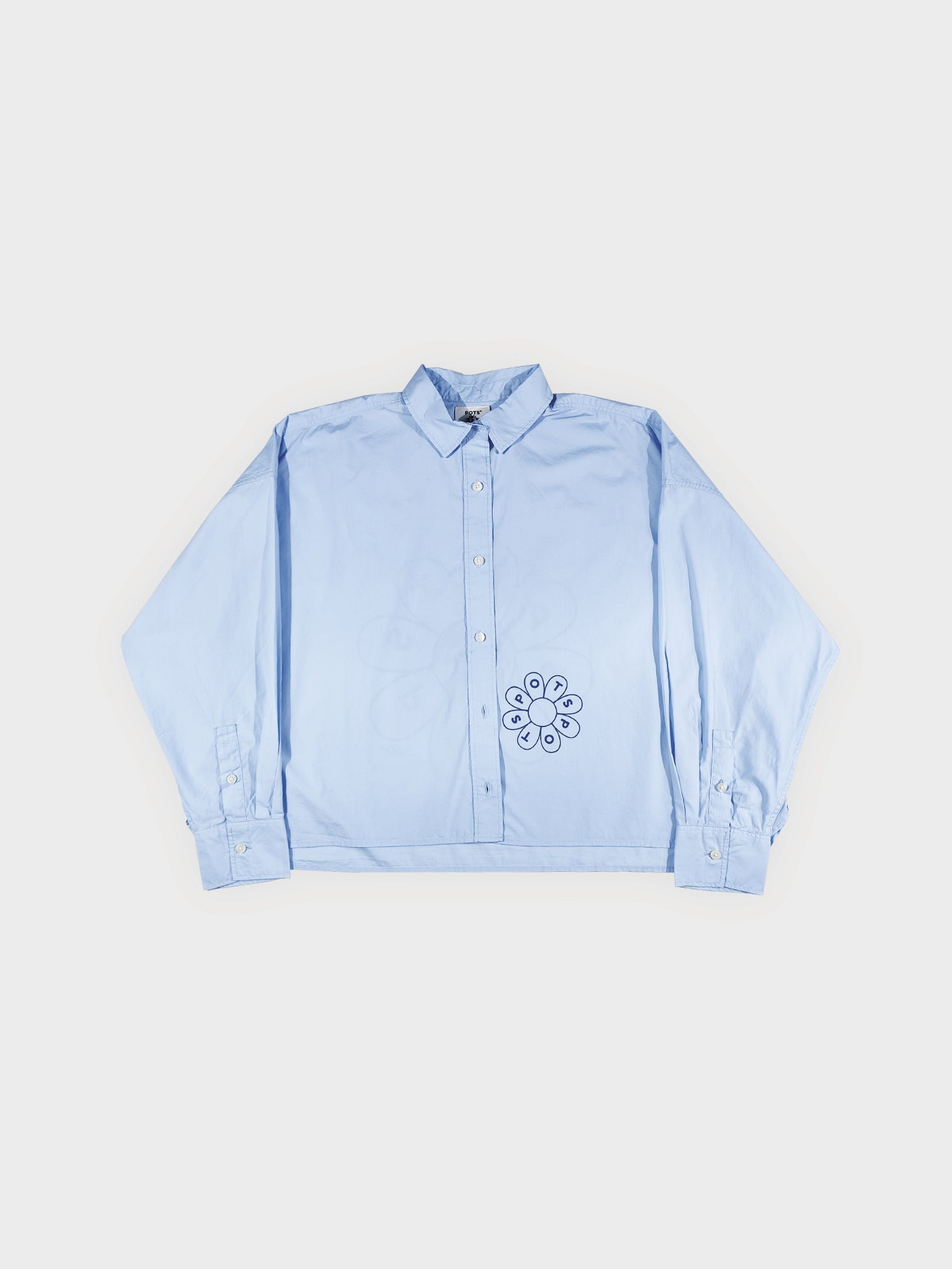 BLUE BLOOM CROP SHIRT