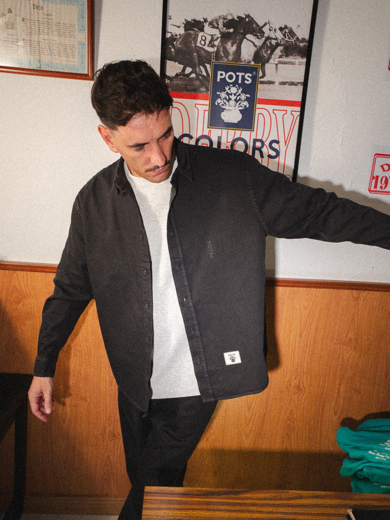 BLACK WORN SHIRT