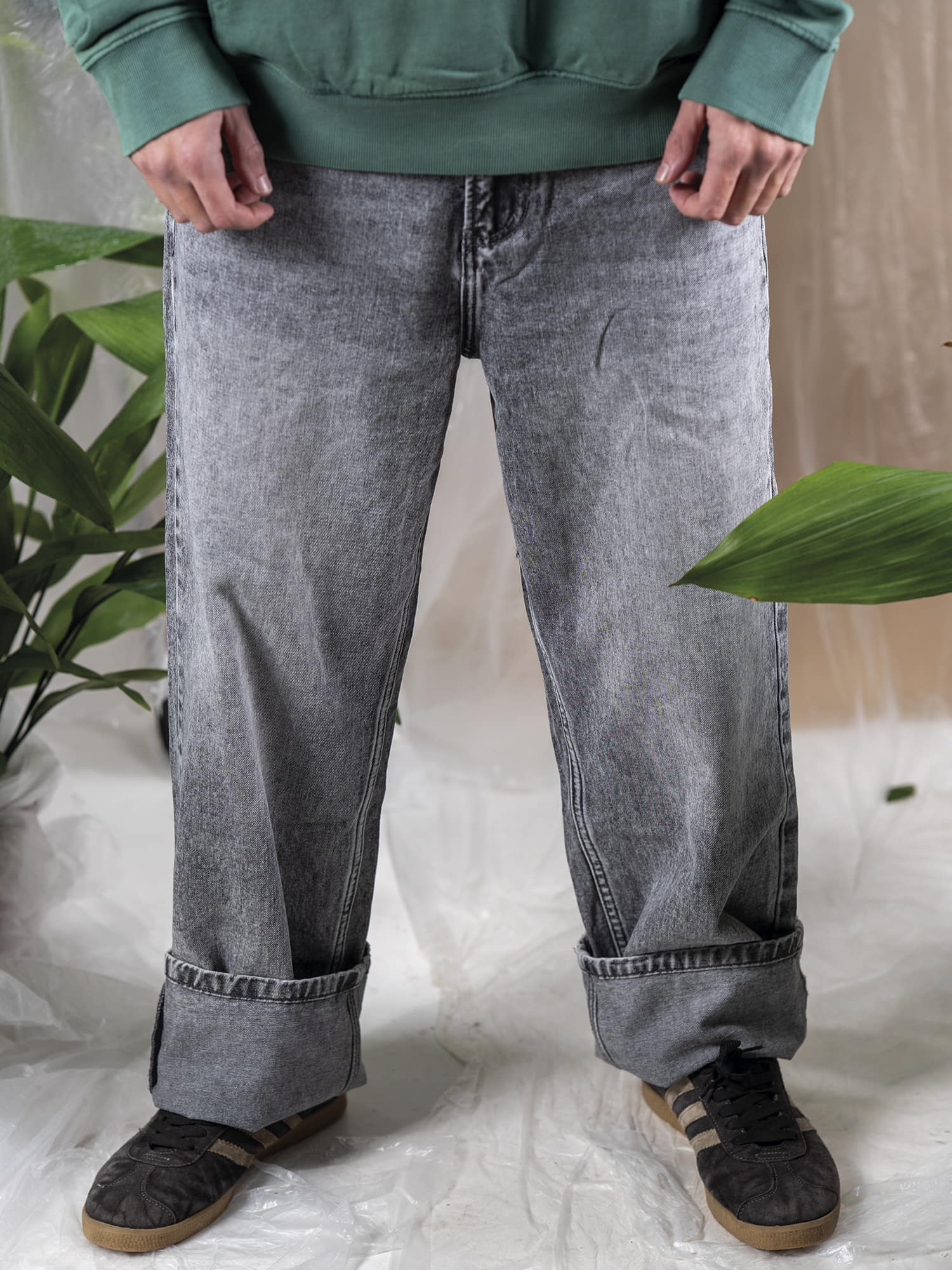 JEANS WIDE GREY STREET