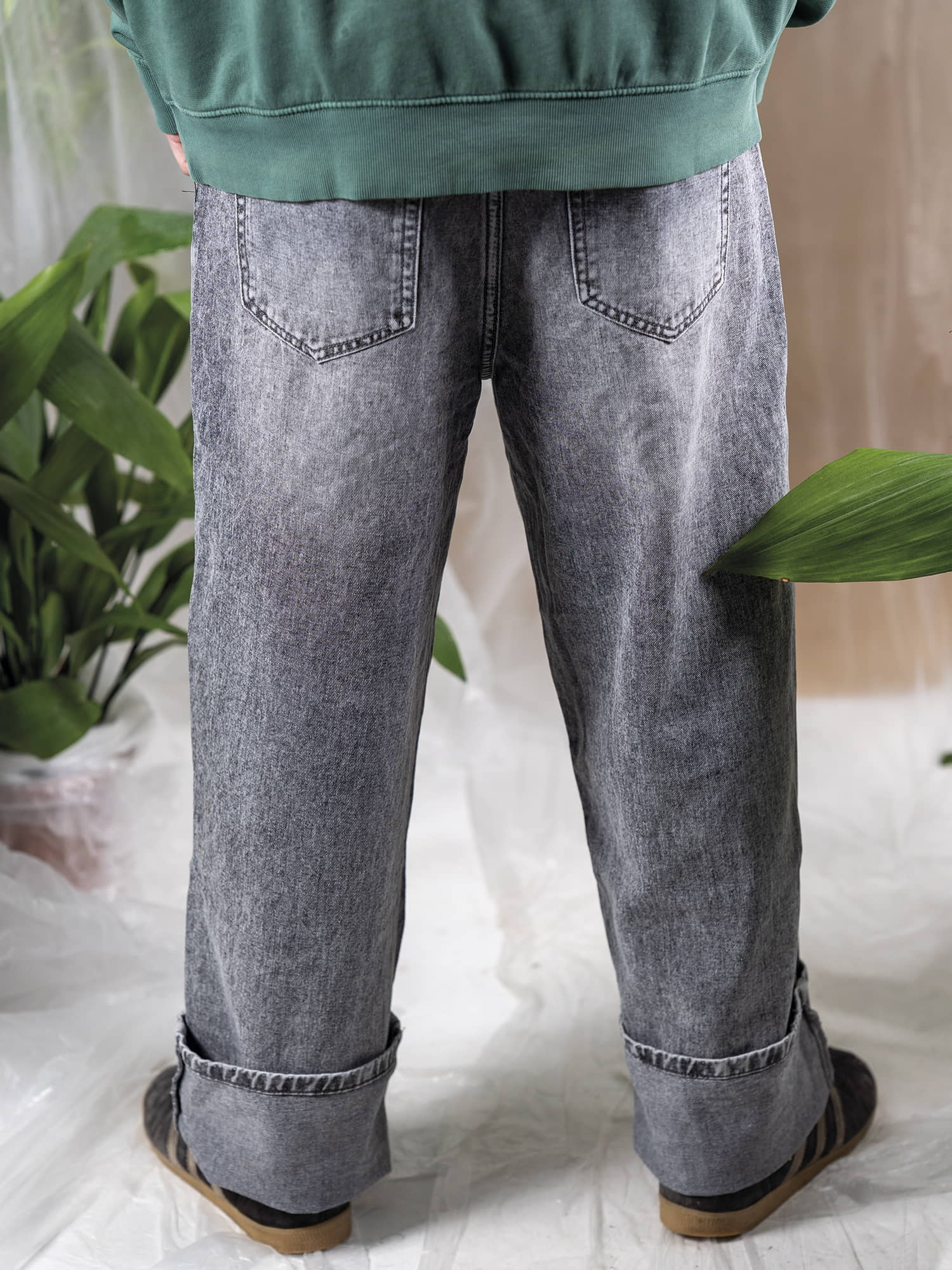 JEANS WIDE GREY STREET