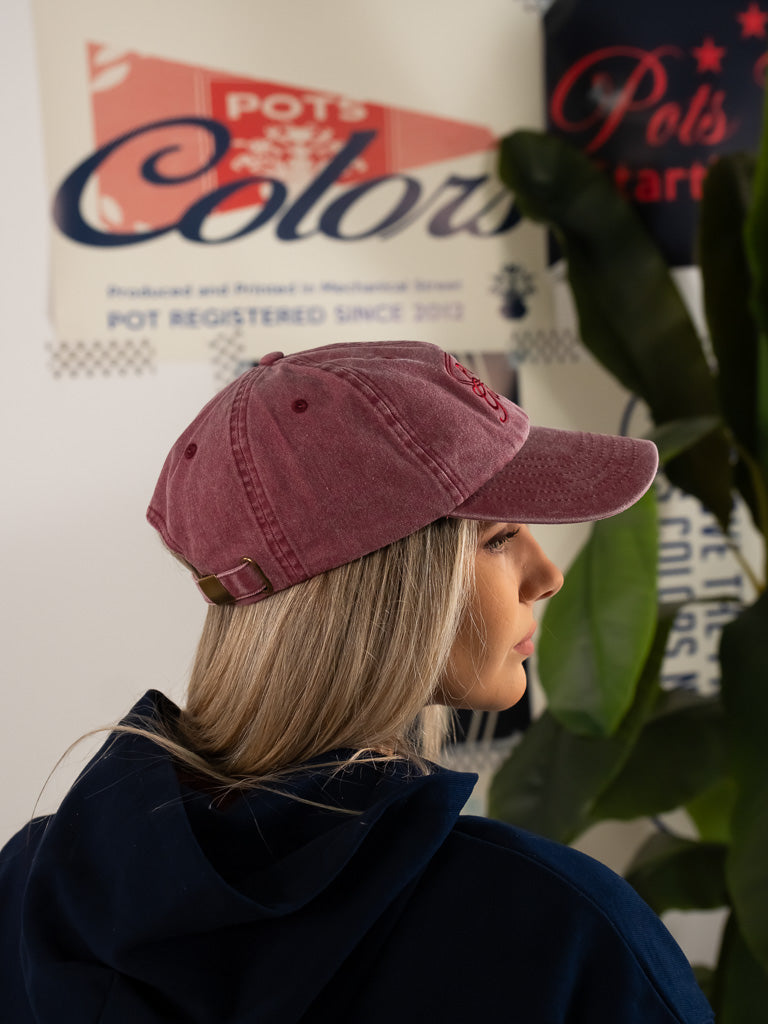 WORN BURGUNDY CAP